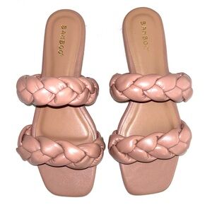 BAMBOO Women's Blush Braided Sandals